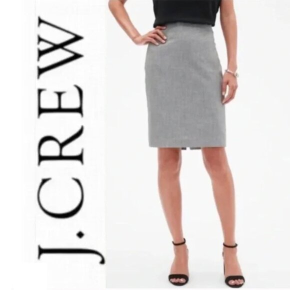 J.Crew No. 2 Pencil Wool Skirt Grey Women's Size 6 - Picture 1 of 15